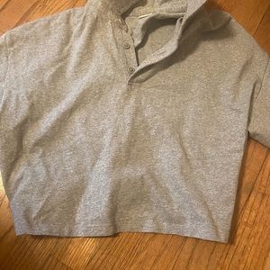 Plain grey casual button top